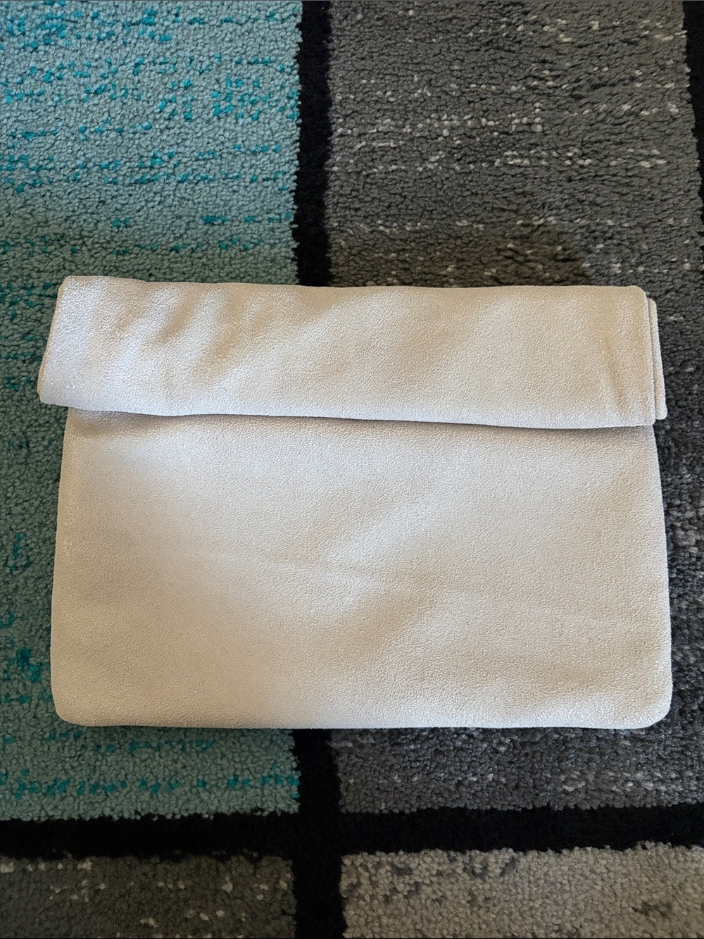 Moda Luxe Light Pink/Beige Shimmer Leather Clutch Bag